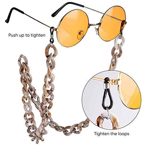 XiYee 4 Piezas Cadenas Para Gafas, Cadena de Acrílico Retro para Anteojos, Antideslizantes Cadena Gafas de Sol para Mujeres y Hombres, Gafas de Lectura Cadenas Retenedor de Gafas