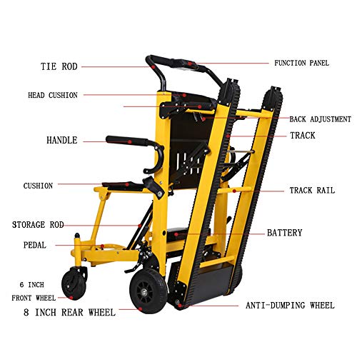 XJZHANG Sillas de Ruedas eléctricas para Subir escaleras Sillas de Ruedas Plegables Ligeras eléctricas Silla de Ruedas eléctrica compacta Móvil Auxiliar para Subir escaleras Camilla para escaleras