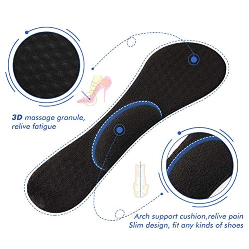 XLKJ 2 Pares Plantillas de Gel Plantillas Antideslizantes para Tacón Alto, Inserciones de Forros para Talones, Almohadillas de Talonera para Protectores de Talón