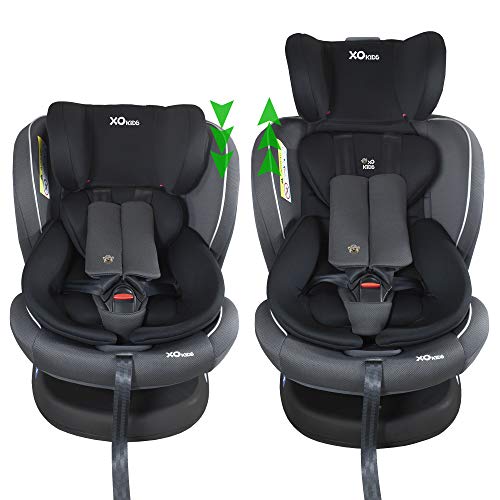 XOMAX S64 Silla de coche Isofix giratoria 360 grados I inclinable I Grupo 0+/1/2/3 I evolutiva 0-36 kg, 0-12 años I Funda extraíble y lavable I ECE R44/04