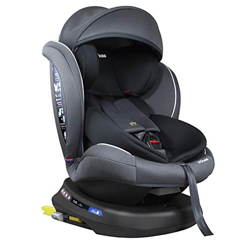 XOMAX S64 Silla de coche Isofix giratoria 360 grados I inclinable I Grupo 0+/1/2/3 I evolutiva 0-36 kg, 0-12 años I Funda extraíble y lavable I ECE R44/04