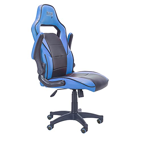 Xtreme, Silla Gaming, Sillon de Oficina o Despacho, Estudio o Escritorio, Acabado en Símil Piel Negro y Azul, Medidas: 70 cm (Ancho) x 70 cm (Fondo) x 117-125 cm (Alto)