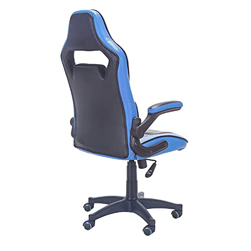 Xtreme, Silla Gaming, Sillon de Oficina o Despacho, Estudio o Escritorio, Acabado en Símil Piel Negro y Azul, Medidas: 70 cm (Ancho) x 70 cm (Fondo) x 117-125 cm (Alto)