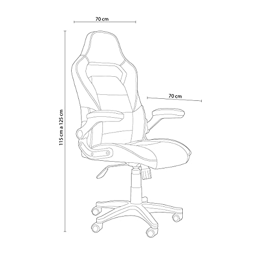 Xtreme, Silla Gaming, Sillon de Oficina o Despacho, Estudio o Escritorio, Acabado en Símil Piel Negro y Azul, Medidas: 70 cm (Ancho) x 70 cm (Fondo) x 117-125 cm (Alto)