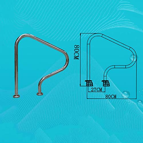 XXSHN Barandillas de Piscina, barandillas de Acero Inoxidable para rampas de Piscina, barandillas de Seguridad de Entrada a la Pared de la Piscina, SPA para Piscina de jardín de 80 cm