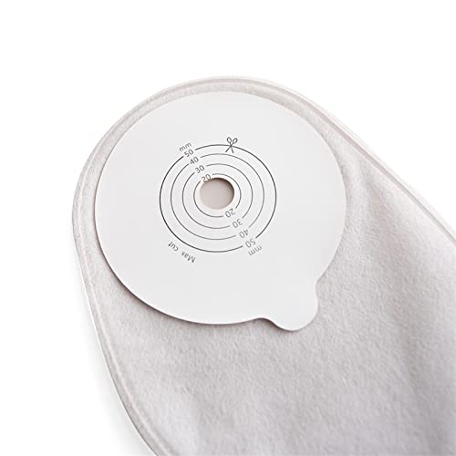 XYQ 10 PCS Sistema de una Pieza Bolsa de ostomía de la ostomía de la colostomía drenible Bolsa de la Bolsa de ostomía de la ostomía del Corte del Corte de la Cubierta Beige Cubierta de la orina