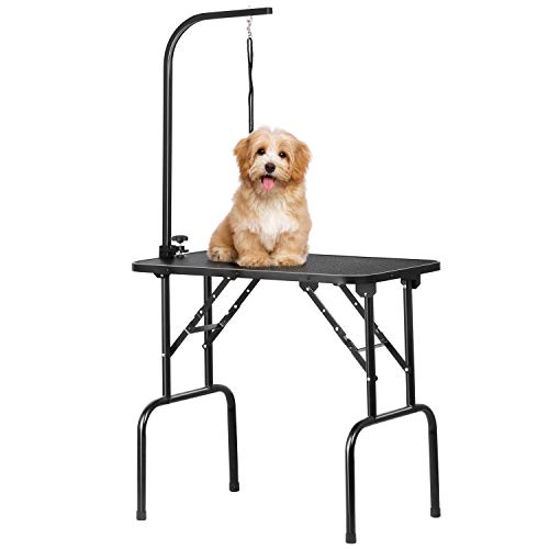 Yaheetech Mesa de Peluqueria Canina Plegable Mesa de Aseo para Perro Mascotas Antideslizante Carga 100Kg Altura Regulable