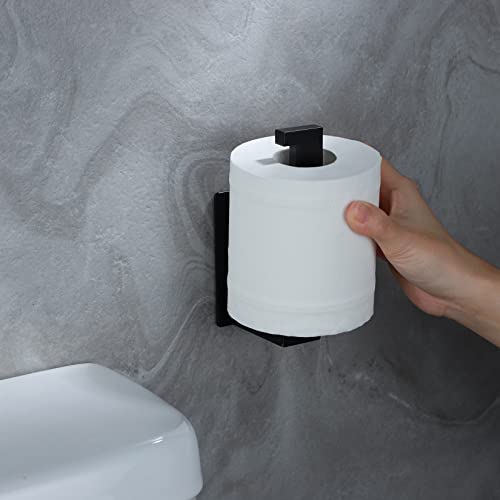 YIGII Portarrollos Baño Negro - Portarrollos de Papel Higiénico SUS 304 Acero Inoxidable para Baño, Adhesivo Porta Rollos WC Antióxido…