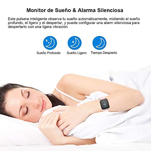 Yishark Reloj Inteligente Mujer Pulsera Actividad Niños Hombres Podómetro Reloj Deportivo Monitor de Sueño Fitness Tracker Smartwatch Pulsómetros Contador de Calorías Pasos Reloj para Android iPhone