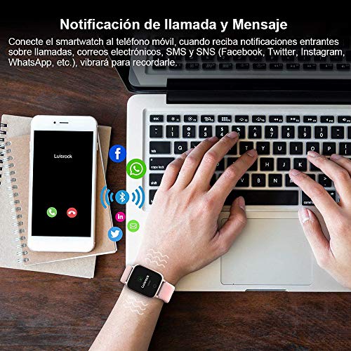 Yishark Reloj Inteligente Mujer Pulsera Actividad Niños Hombres Podómetro Reloj Deportivo Monitor de Sueño Fitness Tracker Smartwatch Pulsómetros Contador de Calorías Pasos Reloj para Android iPhone