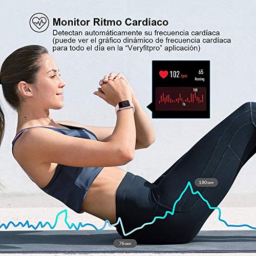 Yishark Reloj Inteligente Mujer Pulsera de Actividad Niños Hombres Podómetro Reloj Deportivo Monitor de Sueño Fitness Tracker Smartwatch Pulsómetros Contador de Calorías Pasos Reloj Salud