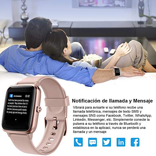 Yishark Reloj Inteligente Mujer Pulsera de Actividad Niños Hombres Podómetro Reloj Deportivo Monitor de Sueño Fitness Tracker Smartwatch Pulsómetros Contador de Calorías Pasos Reloj Salud