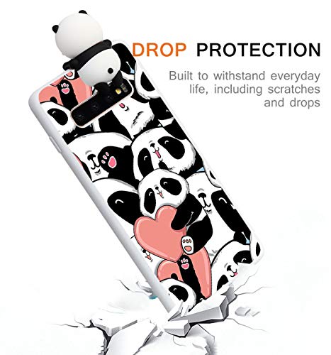 Yoedge Funda para Samsung Galaxy A20S, Silicona Cárcasa 3D Animal Muñecas Toy con Dibujos Antigolpes de Diseño Suave TPU Ultrafina Case Fundas Movil para Samsung Galaxy A20S 6,5", Panda 3