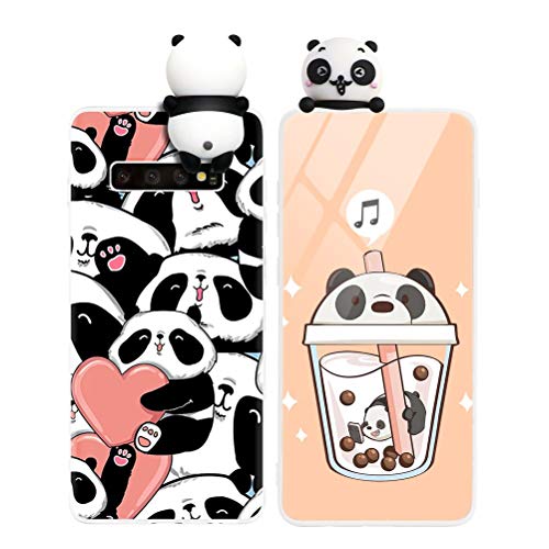 Yoedge Funda para Samsung Galaxy A20S, Silicona Cárcasa 3D Animal Muñecas Toy con Dibujos Antigolpes de Diseño Suave TPU Ultrafina Case Fundas Movil para Samsung Galaxy A20S 6,5", Panda 3