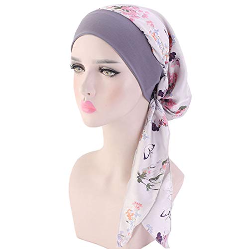 YONKOUNY Cancer Turbante Quimioterapia Para Mujeres Elegante Verano Sombrero de Chemo Oncológico Bufanda de La Cabeza Cómodo Tejido De Seda Headwear Gorro Noche Pèrdida de Pelo Cabello (#9)