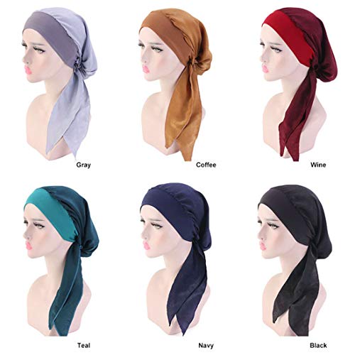 YONKOUNY Cancer Turbante Quimioterapia Para Mujeres Elegante Verano Sombrero de Chemo Oncológico Bufanda de La Cabeza Cómodo Tejido De Seda Headwear Gorro Noche Pèrdida de Pelo Cabello (#9)