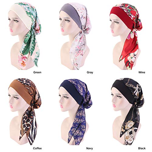 YONKOUNY Cancer Turbante Quimioterapia Para Mujeres Elegante Verano Sombrero de Chemo Oncológico Bufanda de La Cabeza Cómodo Tejido De Seda Headwear Gorro Noche Pèrdida de Pelo Cabello (#9)