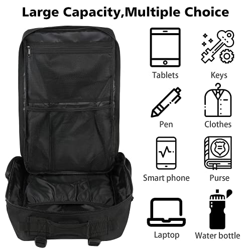 YOREPEK Mochila Militar Tactica de Asalto Grande con Sistema Molle y 45 L Capacidad, Ideal para el Senderismo, Acampadas, Montañismo, Viajes y Aire Libre Ciclismo,Negro