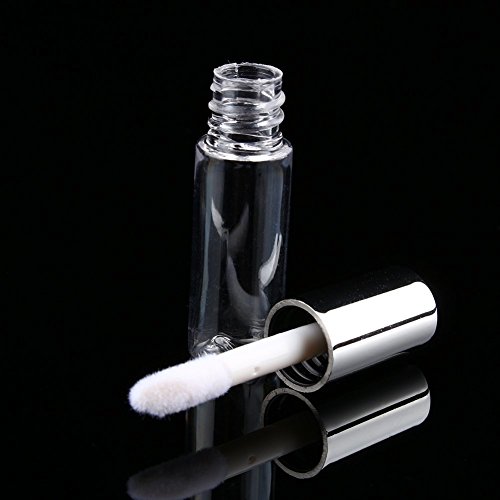 Yosoo 45Pcs Transparente de Plata 1.2ml Vacío plástico Transparente Labio Brillo Tubos Lip Balm Botella contenedor