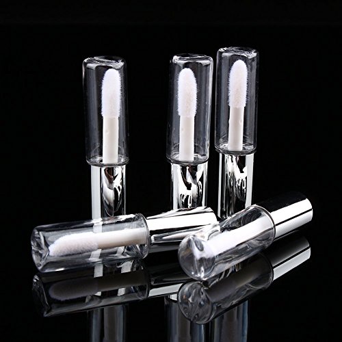 Yosoo 45Pcs Transparente de Plata 1.2ml Vacío plástico Transparente Labio Brillo Tubos Lip Balm Botella contenedor