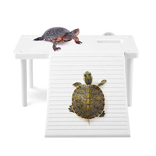 YOUTHINK Reptiles Plataforma Flotante de Tortuga con Escalera de Subida Terrario Adorno Tanque de Acuario Muelle de Tortuga Reptiles Flotantes Plataforma de Descanso para la Lagartija Araña Tortuga