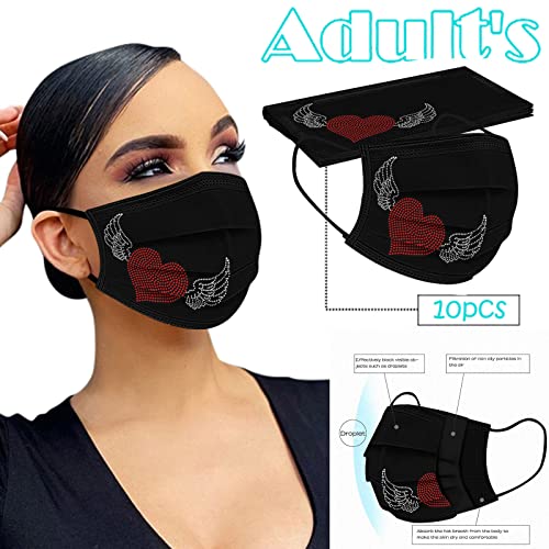 YpingLonk 10pc Unisex Adulto Protector Bufanda -Moda desechable Universal Mariposa Impreso elástico Earloop pañuelo Bandanas para Mujeres hombres-21113-62