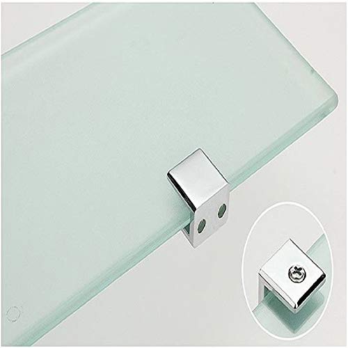 YQ 4 Piezas Abrazaderas de Vidrio 8-12mm, Soporte de Vidrio Para Baño Rectangular Ajustable con Doble Orificio,Aleación de Zinc Pulido Acabado.Incluyendo Tacos y Tornillos