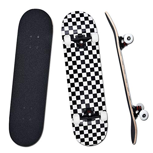 YUDOXN Completo Skateboard para Principiantes, Adolescentes, niños, niñas.31"x 8" Skateboard 7 Capas Monopatín de Madera de Arce con rodamientos ABEC-7 Tabla de Skateboard, Longboards