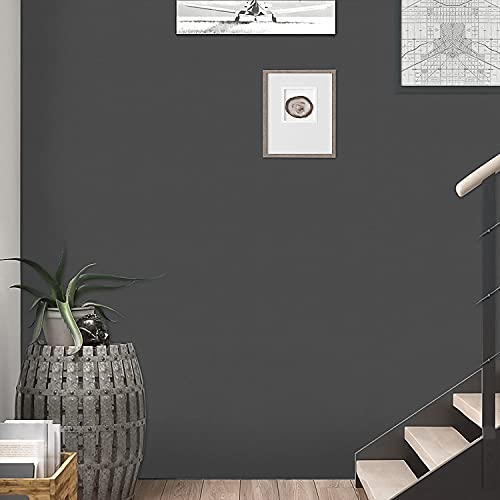 YXHZVON Vinilo Adhesivo Muebles Negro Mate, 40 x 500 cm Vinilo Negro Mate Muebles, Vinilos Decorativos de Pared para Muebles,Cocina, Baño,Impermeable Pegatina