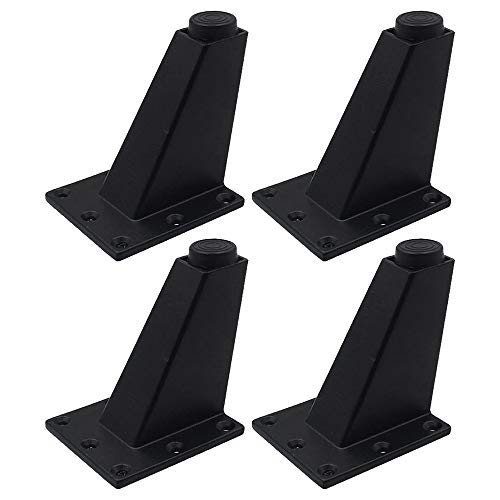 yyuezhi 4 patas de mesa triangulares pies de muebles pies de muebles de aleación de aluminio altura ajustable Supporting foot Patas para Muebles Capacidad de Carga muy Alta（Blanco o negro） (negro)