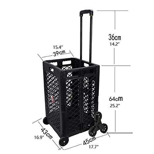 Z-SEAT Carrito de la Compra Carrito de la Compra Plegable Carrito de Equipaje portátil Carrito de la Compra Remolque del Maletero para lavandería Libro Equipaje Carrito de Utilidad de Via