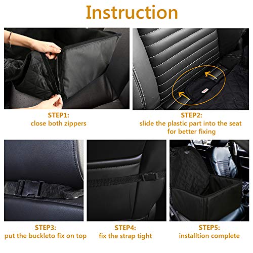 Zaeel Cubierta Asiento Coche Perro, Protector de Asiento de Coche para Mascota 2 en 1 Funda Impermeable con Doble Cremallera Cubierta de Protección del Perro para Mascotas y Viajes