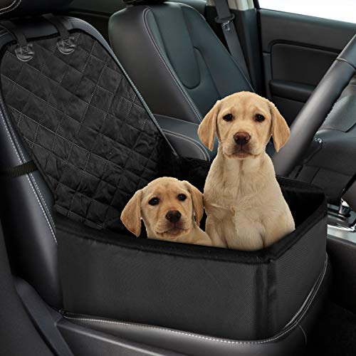 Zaeel Cubierta Asiento Coche Perro, Protector de Asiento de Coche para Mascota 2 en 1 Funda Impermeable con Doble Cremallera Cubierta de Protección del Perro para Mascotas y Viajes