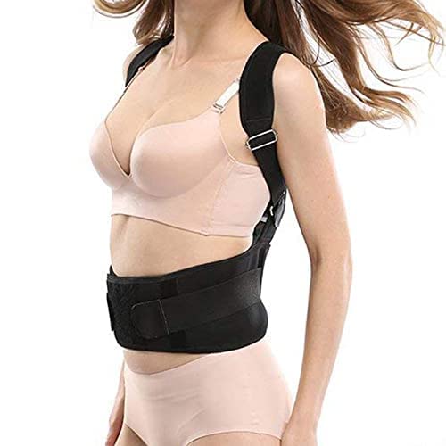 Zagon Corrector de espalda-corrector de postura-discreto para hombre y mujer-faja lumbar para trabajar-totalmente ajustable-corrector para reducir el dolor de espalda (negro) (L/XL)