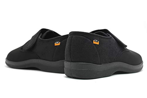 Zapatilla con Cierre Velcro y Pala Licra Elastica, Suela Ancha (Negro, Numeric_40)