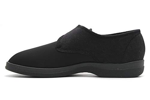 Zapatilla con Cierre Velcro y Pala Licra Elastica, Suela Ancha (Negro, Numeric_40)