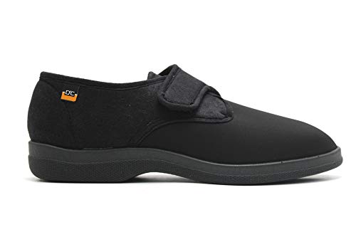 Zapatilla con Cierre Velcro y Pala Licra Elastica, Suela Ancha (Negro, Numeric_40)