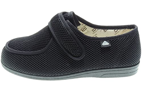 Zapatillas Ancho Especial - Marca Celia Ruiz - Wallaby - Antibacterianas Sanitized - Diabéticos - Posoperatorio - Ajuste Adaptable - Ancho Ajustable - Hombre Mujer Unisex Negro Talla 45