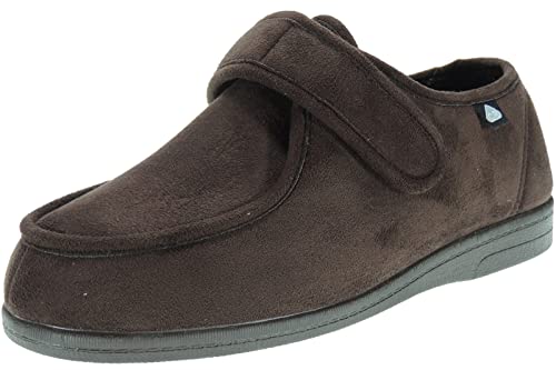 Zapatillas Ancho Especial - Marca Celia Ruiz - Wallaby - Antibacterianas Sanitized - Diabéticos - Posoperatorio - Ajuste Adaptable - Ancho Ajustable - Hombre Mujer Unisex Marrón Talla 45