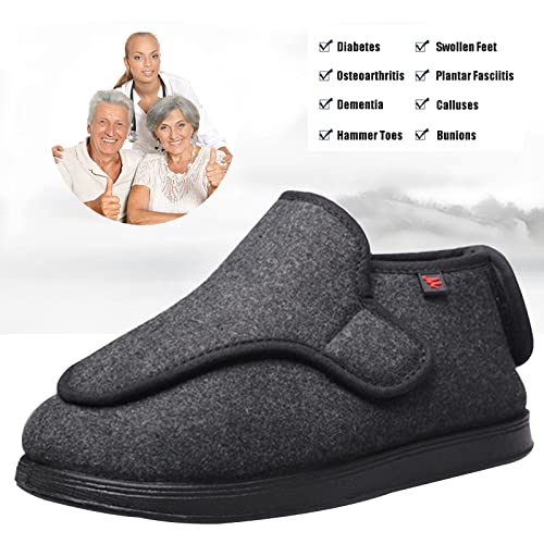 Zapatillas Ancho Especial para Pies Delicados，Cojín para Caminar Fitness Ocio enfermería Zapatos Ligeros ortopédicos Artritis Diabetes Dolor de talón，Dark Gray▁40