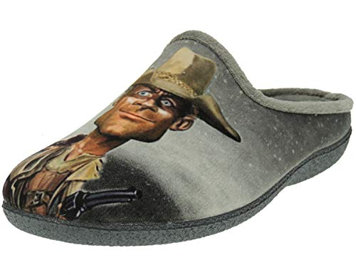 Zapatillas Casa Hombre Divertidas Caricaturas - Destalonadas, Chinelas o Semidescalzas - Rafa Nadal- Bud Spencer - Picapiedra - Freddie Mercury - Asterix y Obelix Gris Talla 42