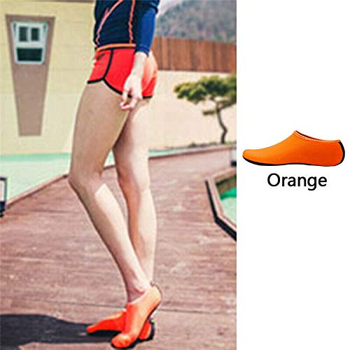 Zapatillas de Deporte acuático BOOLAVARD Barefoot Calcetines de Yoga Aqua de Secado rápido para Hombres, Mujeres y niños (M - 38-39 EU, Naranja)