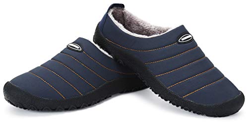 Zapatillas de Estar por Casa Mujer Hombre, Invierno Zapatos de Casa con Forro de Cálido - Cálidas y Cómodas - con Suela Antideslizante para Exterior e Interior,Azul 43