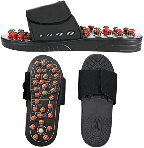 Zapatillas de masaje, reflexología, masajeador de pies de acupresión, piedras de jade para mujeres y hombres, sandalias de masaje plantar, zapatos para reducir el dolor de pies,