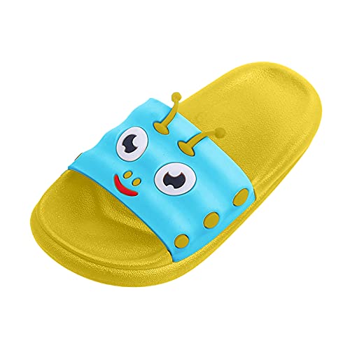 Zapatillas de playa suaves para el suelo, zapatillas de estar por casa, para niñas, jóvenes, antideslizantes, para verano, suaves, chanclas de baño, para el hogar, oruga, verde, 26.5