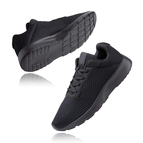 Zapatillas de Running Hombre Mujer Deportivas Casual Gimnasio Zapatos Ligero Transpirable Sneakers Negro 41 EU