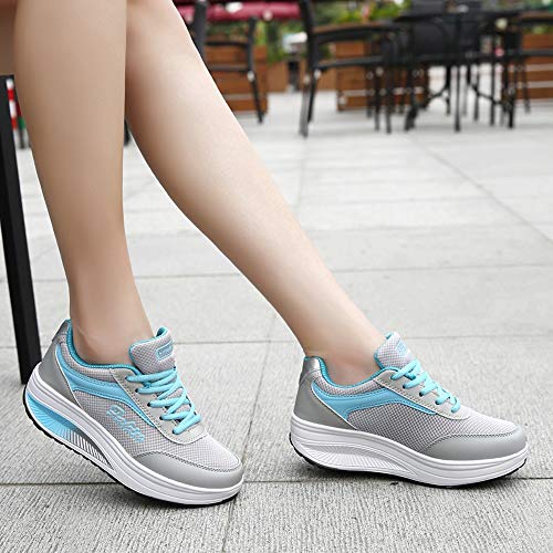 Zapatillas Deportivas de Mujer con Aumento Zapatos de Ligero Running Fitness Zapatillas de para Correr Antideslizantes Amortiguación Sneakers