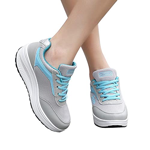 Zapatillas Deportivas de Mujer con Aumento Zapatos de Ligero Running Fitness Zapatillas de para Correr Antideslizantes Amortiguación Sneakers