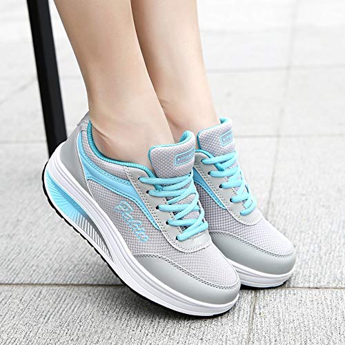 Zapatillas Deportivas de Mujer con Aumento Zapatos de Ligero Running Fitness Zapatillas de para Correr Antideslizantes Amortiguación Sneakers