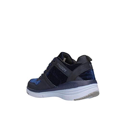 Zapatillas Deportivas de Nubuck con tacón Interno de 6 cm - Azul Marino - 39